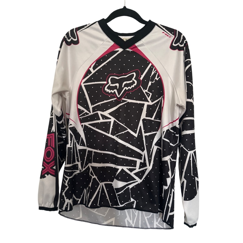 Fox Women's Long Sleeve Jersey in Black White and Pink